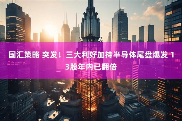 国汇策略 突发！三大利好加持半导体尾盘爆发 13股年内已翻倍
